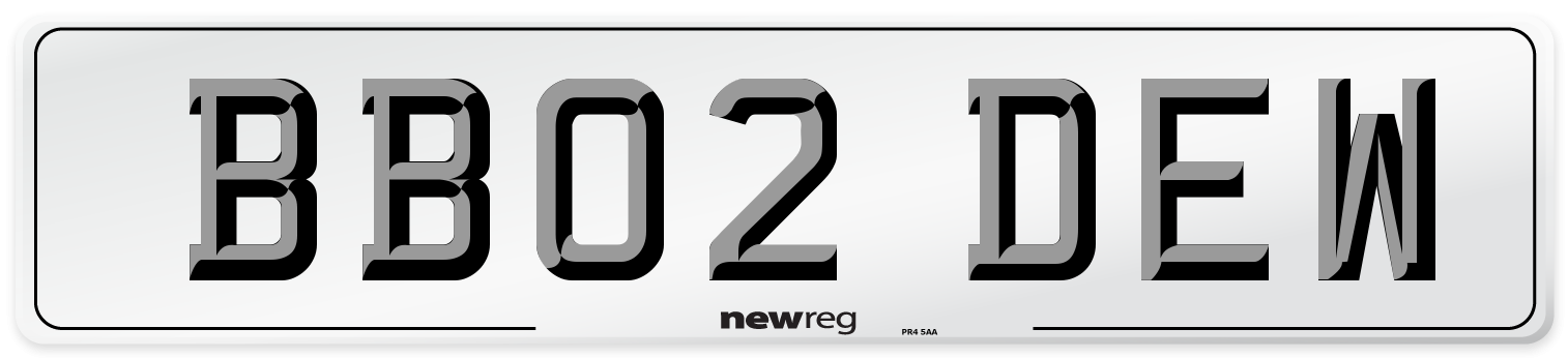 BB02 DEW Number Plate from New Reg